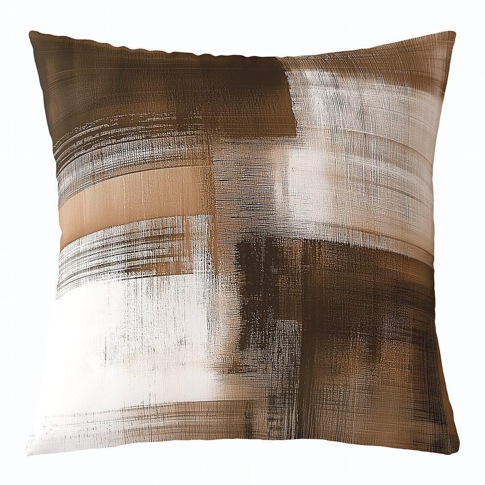 6391 Brown Abstract Art Throw Pillow Covers Set of 1 for Kids Boys Girls